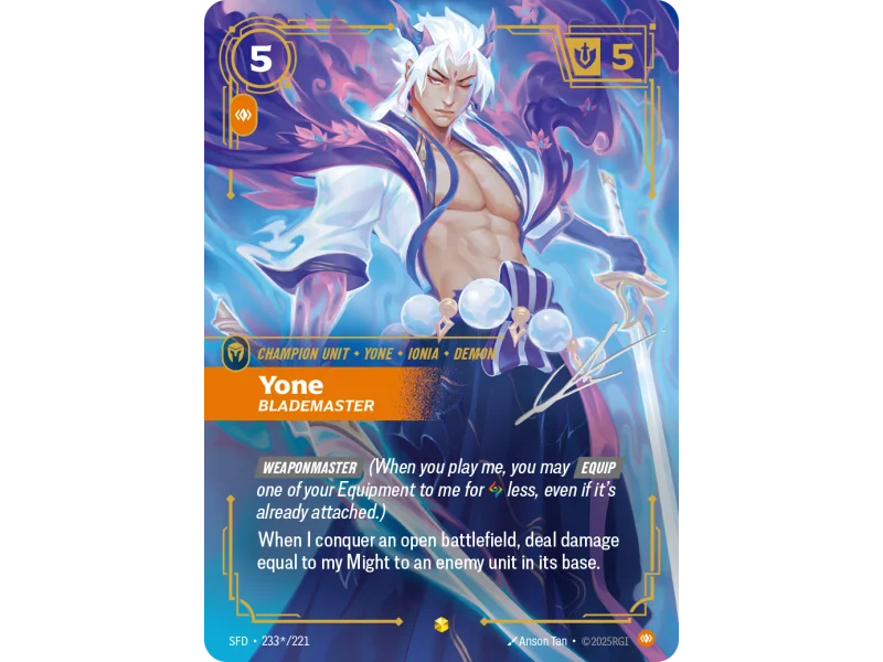 Yone, Blademaster SFD-233-STAR-221 | Spiritforged | ProCards México
