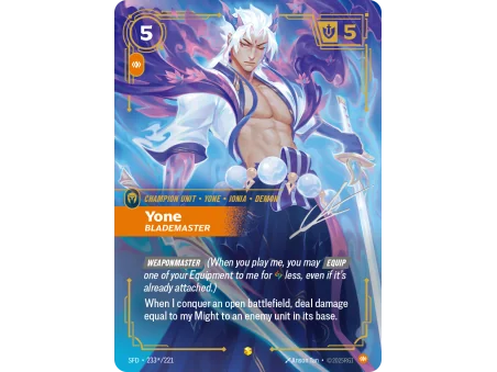 Yone, Blademaster SFD-233-STAR-221 | Spiritforged | ProCards México