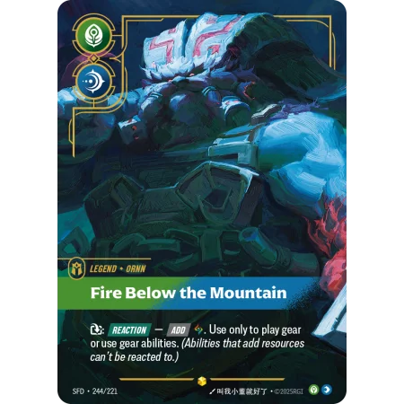 Fire Below the Mountain SFD-244 | Spiritforged | ProCards México